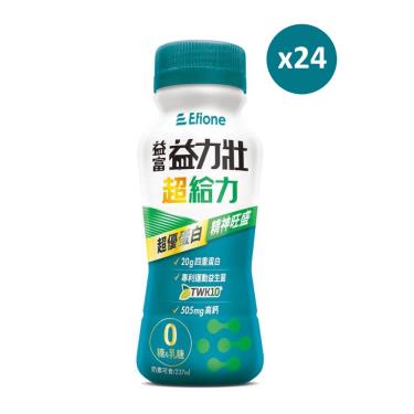 【益富】益力壯 超給力超優蛋白配方 原味無糖（237mlX24罐）(塑膠瓶)