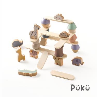 【PUKU 藍色企鵝】平衡動物疊疊積木組