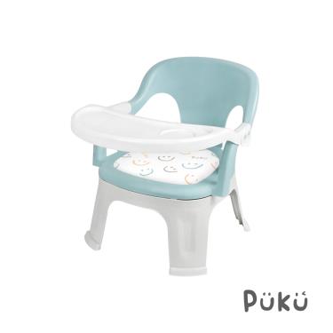 【PUKU 藍色企鵝】QQ軟糖兩用餐椅（水色）