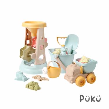【PUKU 藍色企鵝】日光沐浴沙灘玩具26件組(附收納袋)