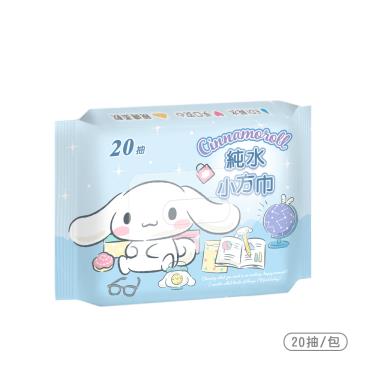 【ONEDER 旺達】濕式純水小方巾-大耳狗（20抽）