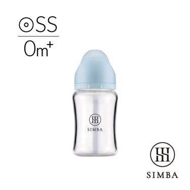 【Simba 小獅王辛巴】蘊蜜質金玻璃寬口防脹氣奶瓶180ml（晨藍）-小流量新生專用