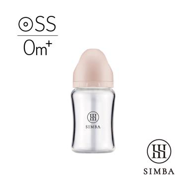 【Simba 小獅王辛巴】蘊蜜質金玻璃寬口防脹氣奶瓶180ml（栗粉）-小流量新生專用