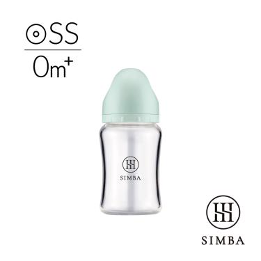 【Simba 小獅王辛巴】蘊蜜質金玻璃寬口防脹氣奶瓶180ml（綠沐）-小流量新生專用