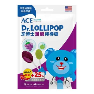 【ACE】SCIENCE 牙博士無糖棒棒糖 葡萄+青蘋果（8支/袋）