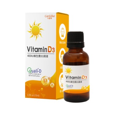 【Carloine 卡蘿琳】400IU維生素D3 滴液(15ml/瓶)
