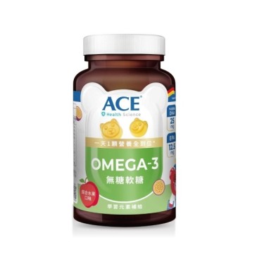 【ACE】SCIENCE無糖OMEGA-3軟糖(90g/罐)