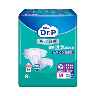 【Dr.P ProX科研】極致透氣紙尿褲夜用（M9片X6包/箱）