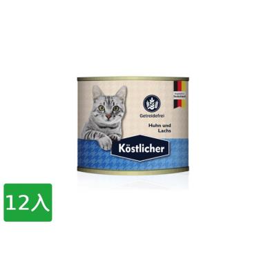 【Kostlicher 可莉司朵】 無穀主食貓罐-雞肉+鮭魚200g（12入組）