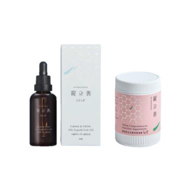 【寵立善】狗貓專用-rTG超級寵物魚油50ml+貓咪專用-綜合完整型營養預拌粉120g