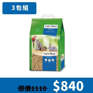 【CAT'S BEST凱優】藍標粗粒木屑砂5.5kg-10L(3入組)