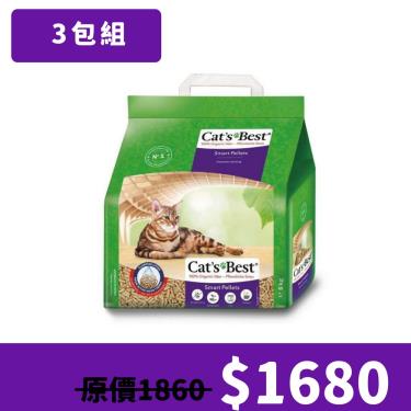 【CAT'S BEST凱優】紫標凝結木屑砂-特級無塵5kg-10L(3入組)