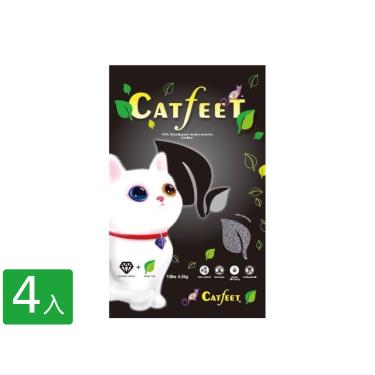 【CatFeet】黑鑽貓砂活性碳+綠茶10LB/4.5kg (4入組)
