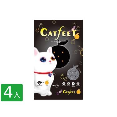 【CatFeet】黑鑽貓砂活性碳+果香10LB/4.5kg (4入組)