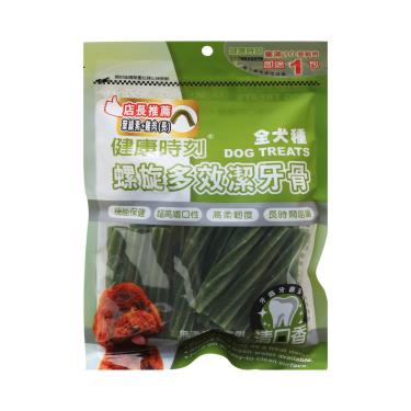 健康時刻 全犬螺旋潔牙骨-葉綠素+雞肉長310g  