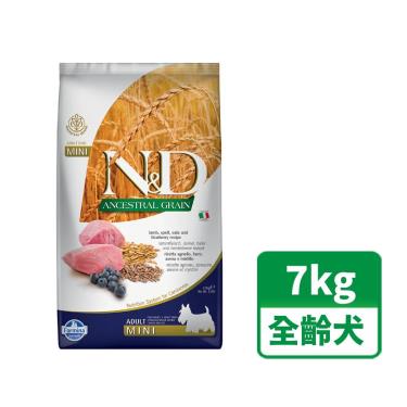 【Farmina法米納】N&D低穀全齡犬羊肉藍莓小顆粒7kg（預購商品）