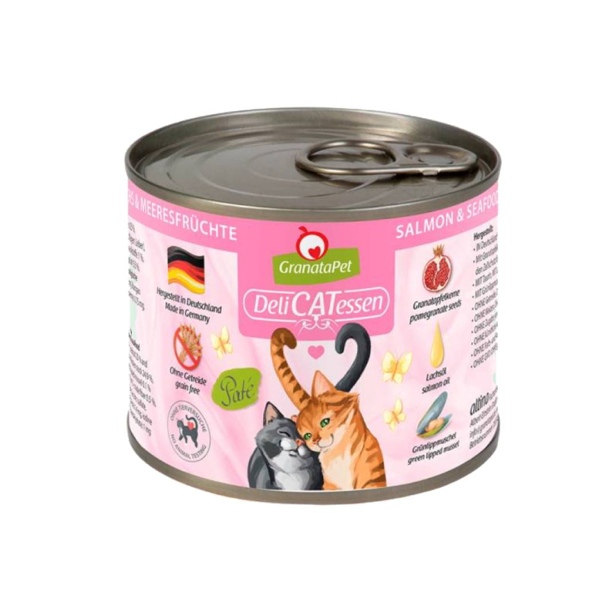 【德國Granatapet葛蕾特】精緻食光無穀主食罐（200g）5號鮭魚+海鮮（24入/箱購）（效期日2024/11/11）