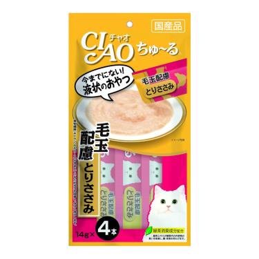 【CIAO】啾嚕肉泥化毛-雞肉14g*4入/包 日本製