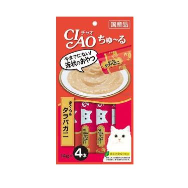 (惜福良品)【CIAO】啾嚕肉泥-鮪魚+鱈場蟹14g*4入/包 日本製 （效期日2024/11/30）