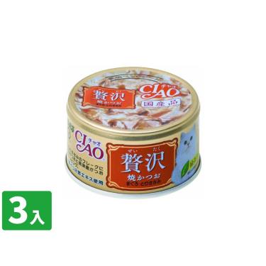【CIAO】豪華精選罐-鰹魚+鮪魚+雞肉味80g (3入組)