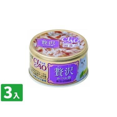 【CIAO】豪華精選罐-鮪魚+雞肉+柴魚片味80g (3入組)