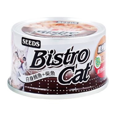 【Seeds 聖萊西】Bistro Cat 特級銀貓健康罐（80g）白身鮪魚+柴魚