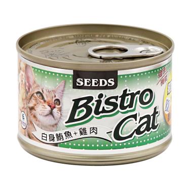 【Seeds 聖萊西】Bistro Cat特級銀貓健康大罐-白身鮪魚+雞肉（170g）