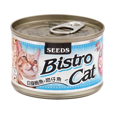 【Seeds 聖萊西】Bistro Cat特級銀貓健康大罐-白身鮪魚+吻仔魚（170g）