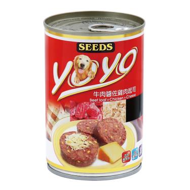 【Seeds 聖萊西】惜時 YOYO狗罐-牛肉醬佐雞肉起司375g