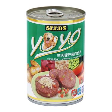 【Seeds 聖萊西】惜時  YOYO狗罐-羊肉醬佐雞肉野菜375g