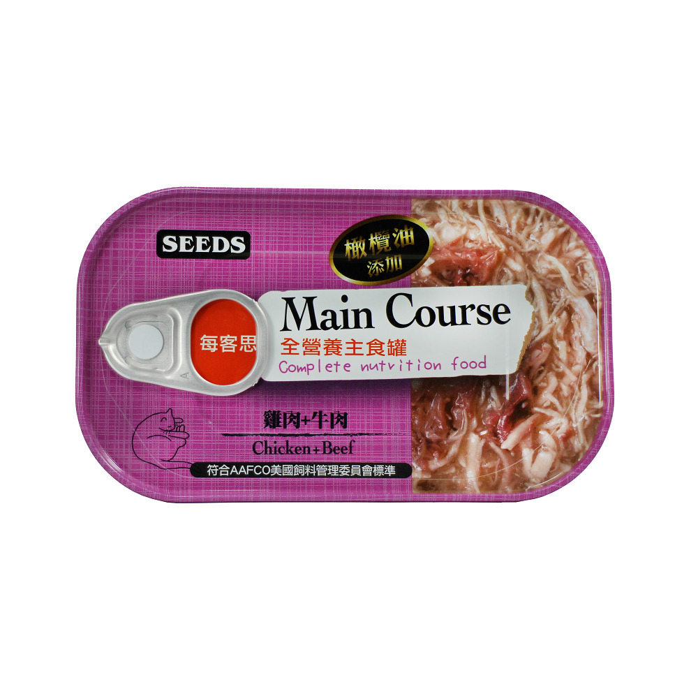 (惜福良品)【Seeds 聖萊西】 Main Course每客思全營養主食貓罐-雞肉+牛肉115g（效期日2024/07/18）