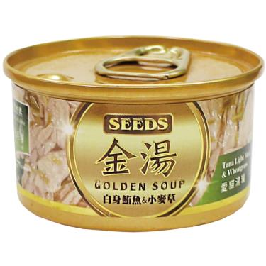 【Seeds 聖萊西】GOLDEN SOUP金湯愛貓湯罐-白身鮪魚+小麥草（80g）