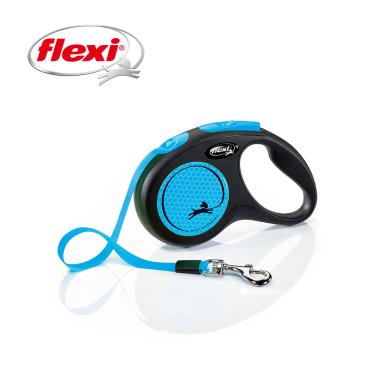 Flexi飛萊希炫光帶狀伸縮牽繩-藍S