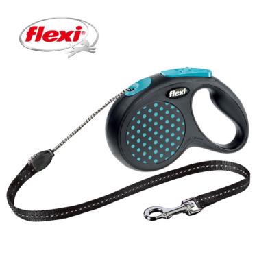 Flexi飛萊希彩點索狀伸縮牽繩-藍S