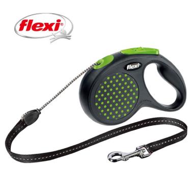 Flexi飛萊希彩點索狀伸縮牽繩-綠M