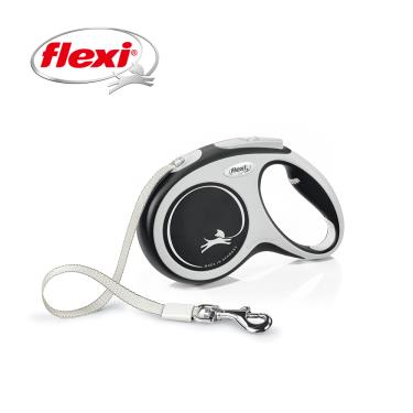 Flexi飛萊希幻彩帶狀伸縮牽繩-黑M