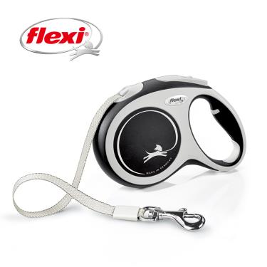 【Flexi飛萊希】幻彩帶狀伸縮牽繩-黑 L