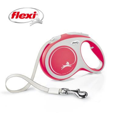 【Flexi飛萊希】幻彩帶狀伸縮牽繩-紅 L