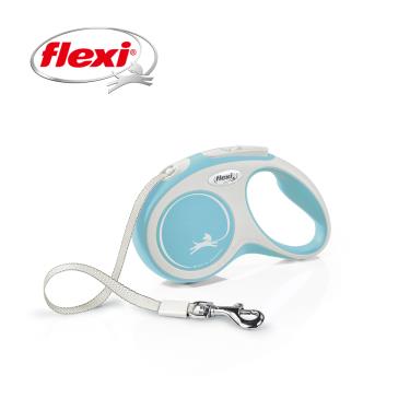 Flexi飛萊希幻彩帶狀伸縮牽繩-粉藍S
