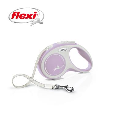 Flexi飛萊希幻彩帶狀伸縮牽繩-粉紫S