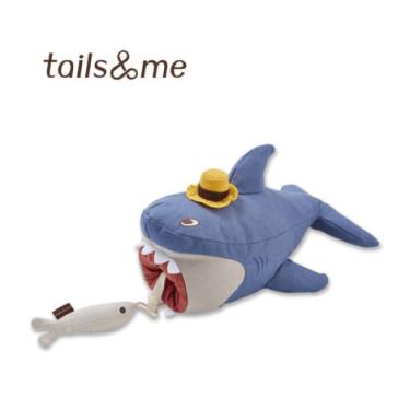 【尾巴與我】 海洋動物寵物玩具啃咬抱抱組-鯊魚