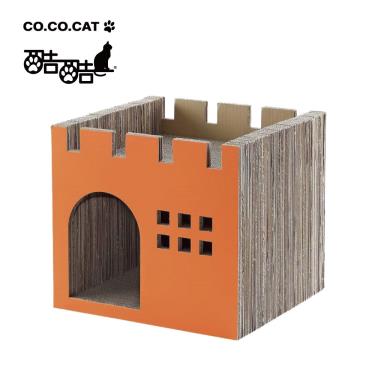 【Cococat酷酷貓】貓抓板-豪華城堡(綠橘藍 隨機出貨)