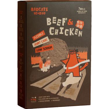 【BadCats 牠喵的】 凍乾主食肉罐餅熟齡-牧牛燉雞（12入） 