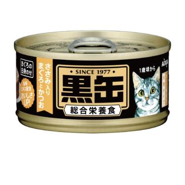 【Aixia 愛喜雅】黑罐貓主食15號（80g）鮪魚+鰹魚+雞肉