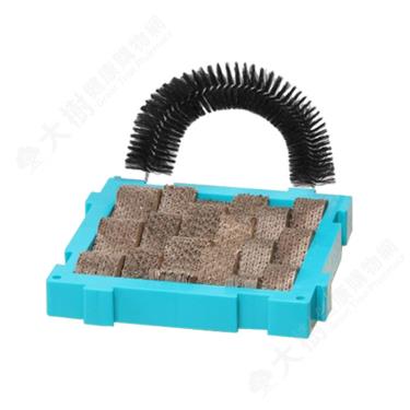 【寵物夢工廠】拼接貓抓板-藍色波浪+蹭毛刷