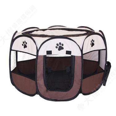 【寵物夢工廠】八面可折疊帳篷（S號）咖啡色