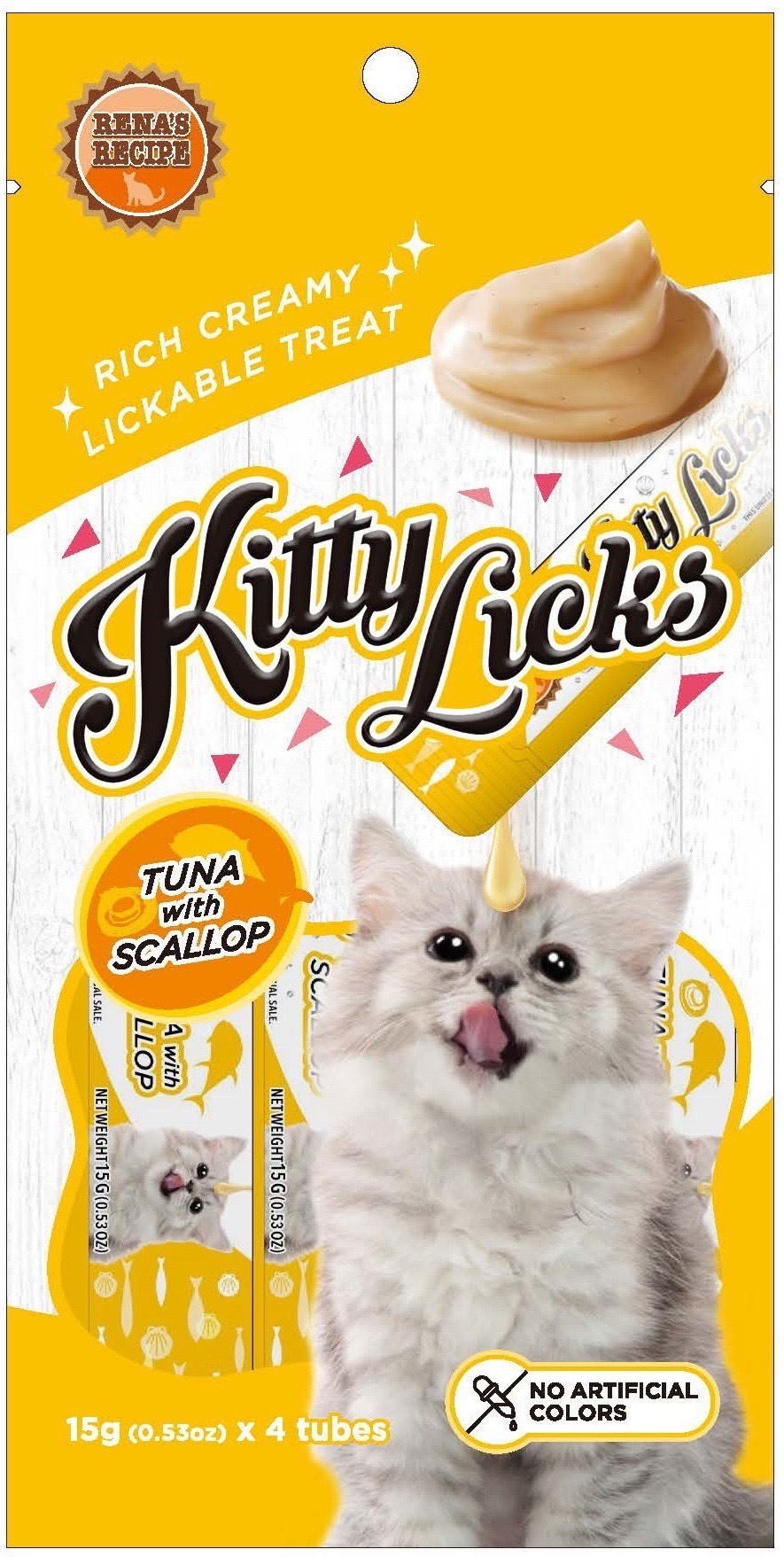 (惜福良品)【KITTY LICKS】甜甜貓肉泥-鮪魚+扇貝(4入/包)（效期日2024/08/01）