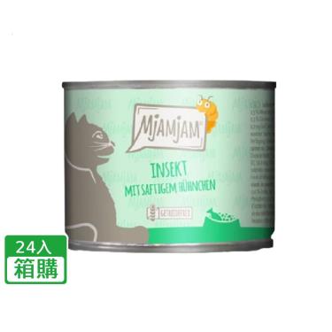 【MjAMjAM 迷幻喵】鮮肉主食罐9號-麵包蟲+多汁雞肉200克（24入/箱購）