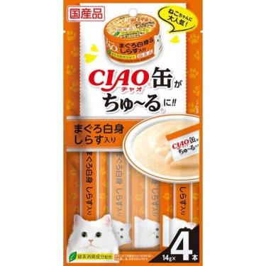 【CIAO】啾嚕肉泥-旨定罐2號鮪魚+吻仔魚14g*4入/包