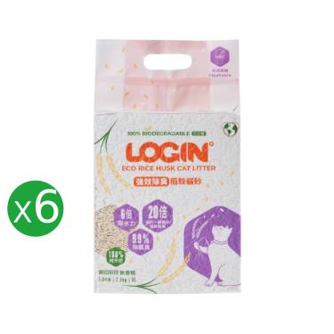 【LOGIN洛格】強效除臭稻穀貓砂（6入組）